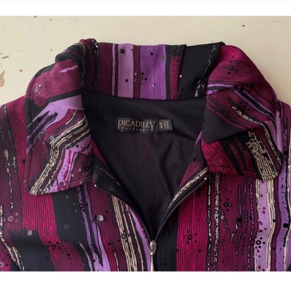 Picadilly : purple abstract print jacket - Picture 2 of 15
